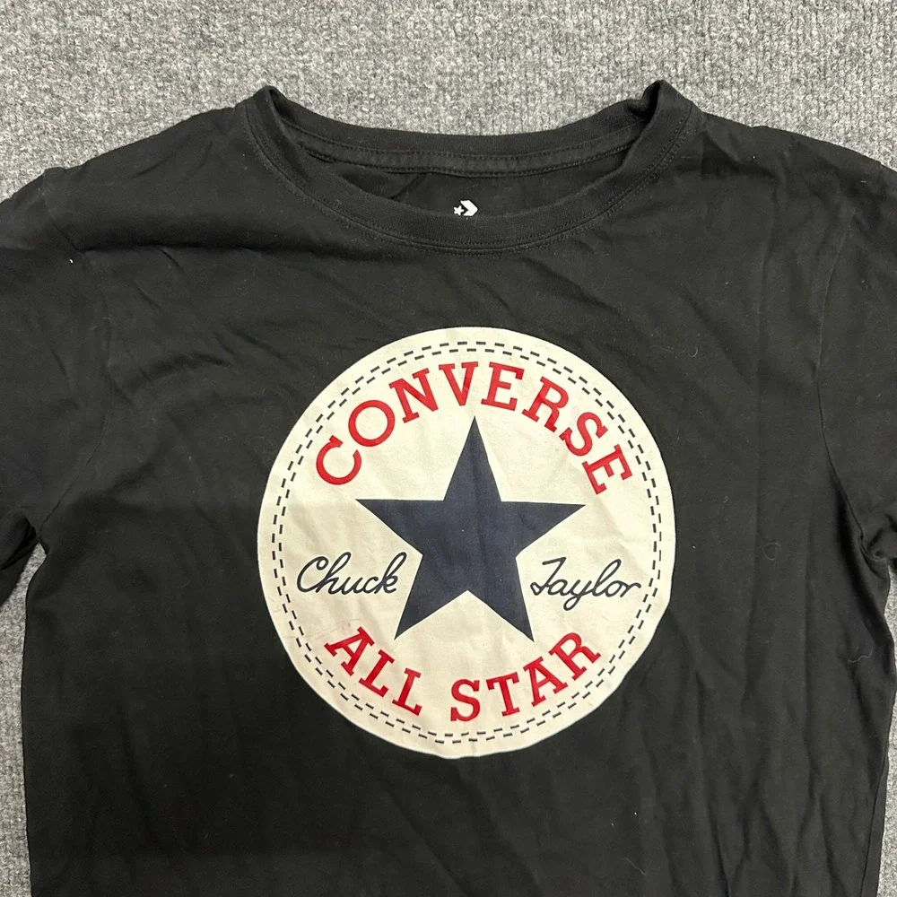 Converse T-Shirt Boys XL Black Chuck Taylor All Star Graphic Logo Short Sleeve